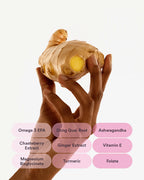  Ginger root with labeled health benefits