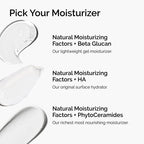 Different moisturizer types with product swatches 